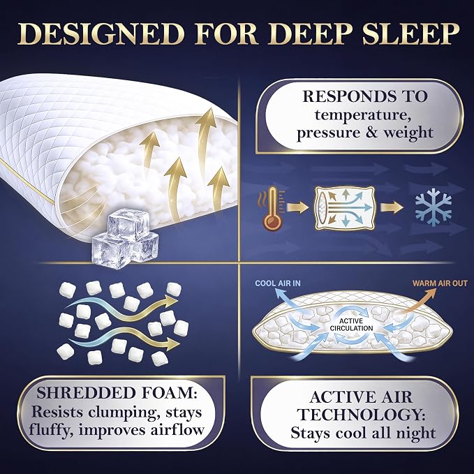 Royal Therapy 2-Pack King Size Pillows, Shredded Memory Foam Pillow - Image 9