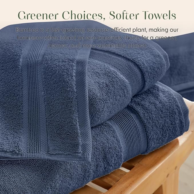 Springtree Home Luxury Viscose from Bamboo Bath Towel Set of 4 | 35% Viscose - Image 5