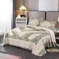 ROOMLIFE Quilt Set Floral Leaves 3D Embroidery Pattern 3 PCS 100% Cotton by ROOMLIFE