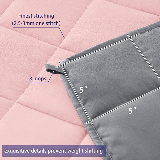 yescool 20lbs Pink Grey Weighted Blanket - Image 4