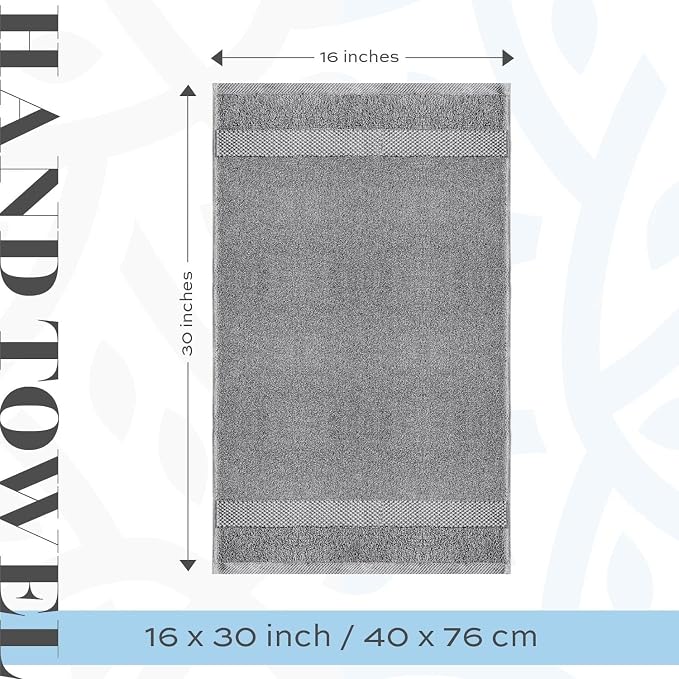 White Classic Luxury Light Gray Hand Towels - Image 5