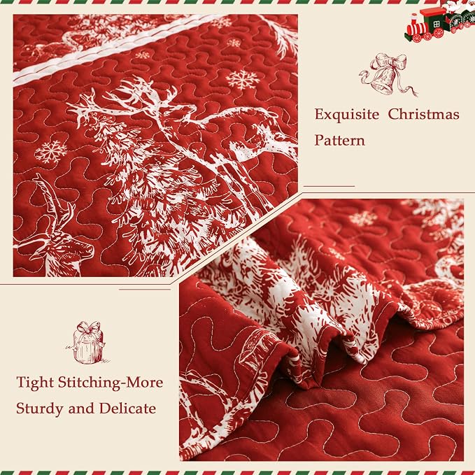 Exclusivo Mezcla Reversible Christmas Quilts King Size - Image 4