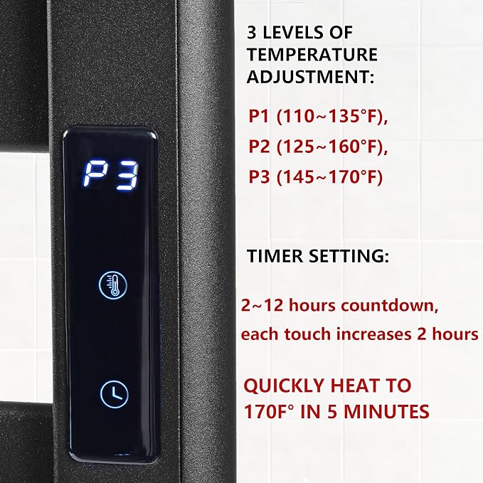 Towel Warmer for Bathroom, Upgraded Extra-Wide Heating Area, Built-in Timer and - Image 6