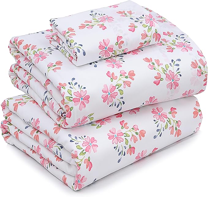 RUVANTI 100% Cotton Sheets – Twin Size Percale Bedding, Cooling & Breathable by Ruvanti