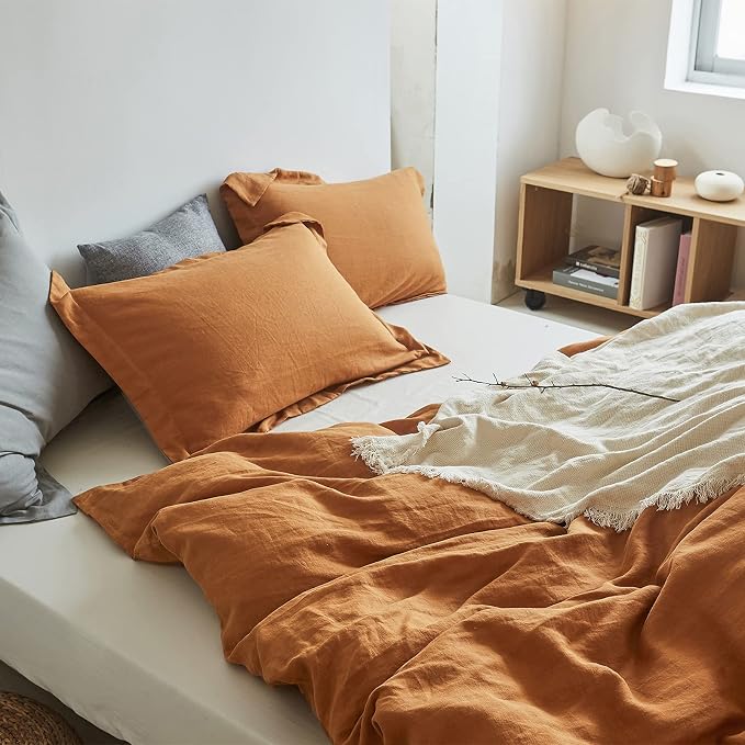 Simple&Opulence 100% Linen Duvet Cover Set 2pcs Basic Style Natural French - Image 7