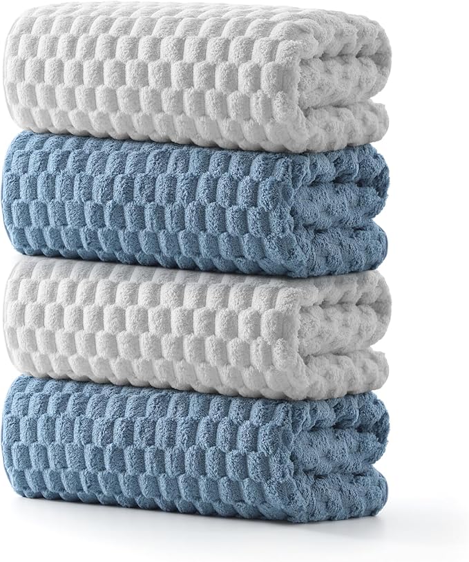 REDKISS Microfiber Bath Towels of 4-27x55 Inches Bath Towel Large, Highly by REDKISSOnline
