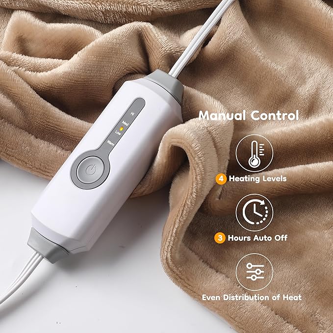 LaffyLo Heated Throw Blanket 50 x 60, Fast Heating Electric Blanket, Flannel - Image 5