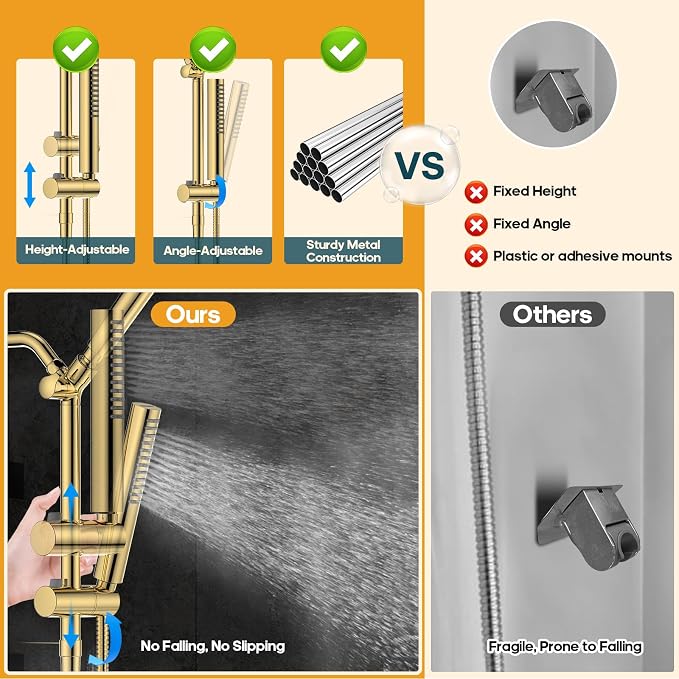Filtered Shower Head with Handheld Spray Combo High Pressure Rain Shower Head - Image 7