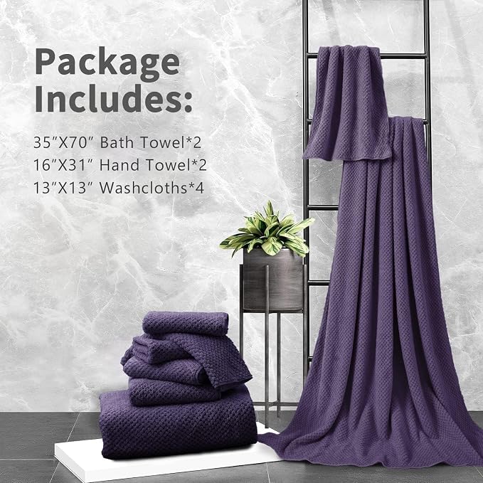 8 Piece Bathroom Towel Set |2 Oversized Large Bath Towels Sheet, 2 Hand Towels - Image 7