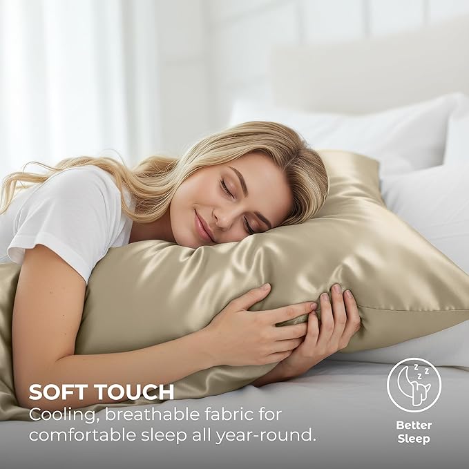 Pure Bedding Satin Pillowcase 2 Pack - Image 3