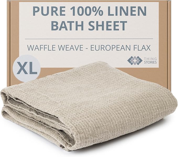 100% Linen Bath Sheet 35x70-inch by THINGSTORIES