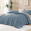 Andency Greyish Blue Comforter Oversized King Size Set 120''x98'', 3 Pieces by Andency