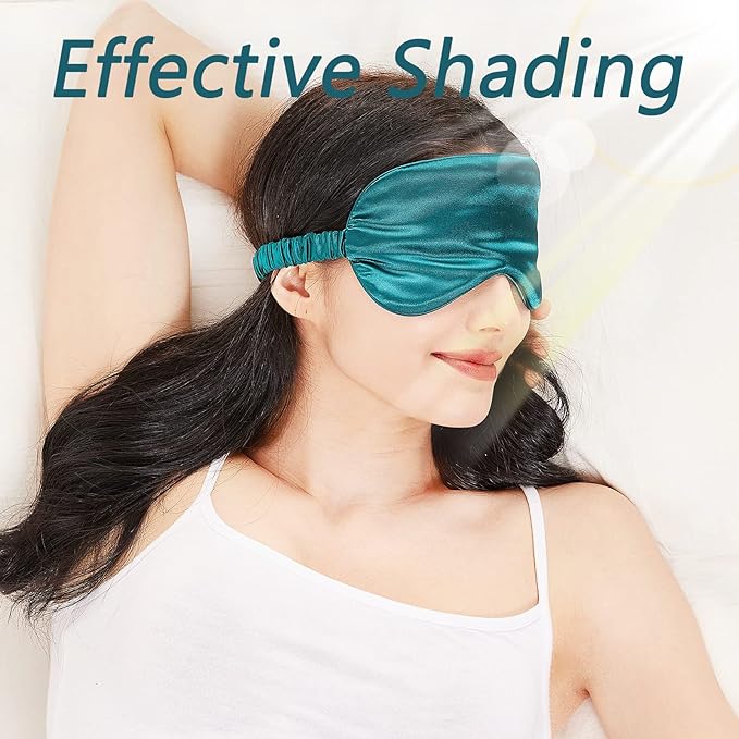 LERSVICVIL Sleep Mask 4 Pack Silk Eye Cover Soft Satin Blindfold Elastic Strap - Image 3
