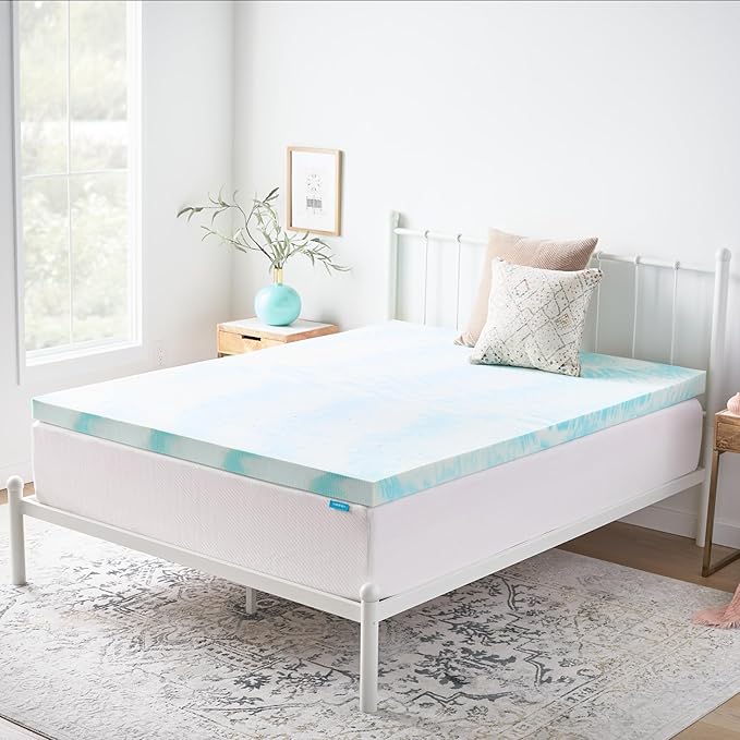 Linenspa 3 Inch Swirl Gel Memory Foam Mattress Topper, Queen Size – Cooling Gel - Image 8