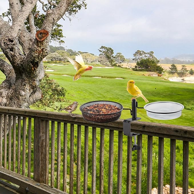 Deck Bird Feeders Platform Bird Feeder Deck Mount Bird Bath Spa - Image 2