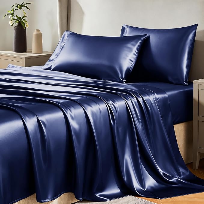 CozyLux Satin Sheets Queen Size Bed Set by CozyLux
