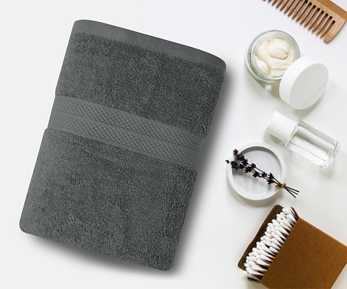 Avalon Towels Bath Towels for Bathroom 100% Cotton Grey Bathroom Towels Pack of - Image 3