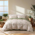 OAITE Duvet Cover King Size, Reversible Fresh Camellia Light Yellow Duvet Cover by OAITE