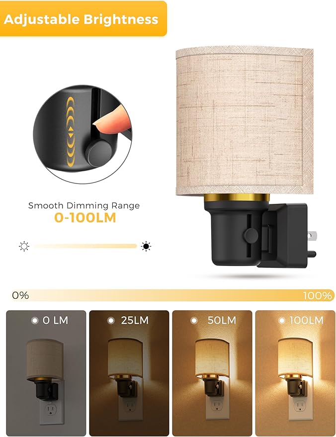 L LOHAS LED Night Lights Plug into Wall, Plug in Night Light Dimmable, - Image 4