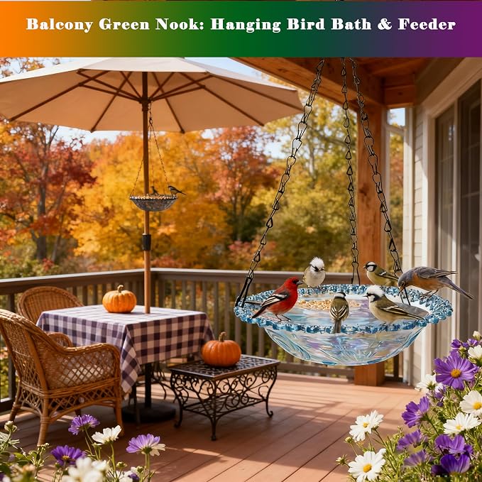 4 Pack Super Value Hanging Plastic Bird Baths and Feeders - Image 6
