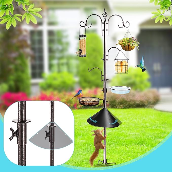 YINGYM Bird Feeding Station Kit, 87 Inches Bird Feeder Pole, Premium Feeder - Image 4
