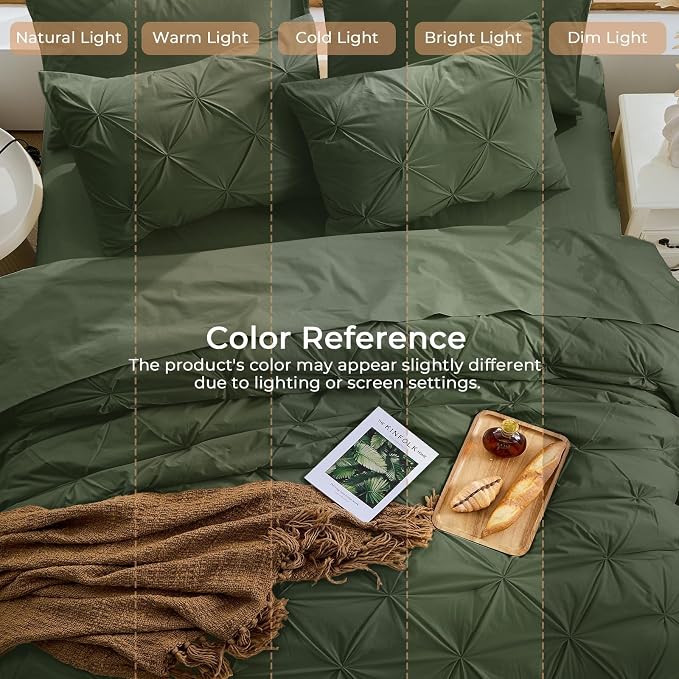 Sasttie Queen Comforter Set, 7-Piece Bed in a Bag, Pintuck Bedding Set - Image 8
