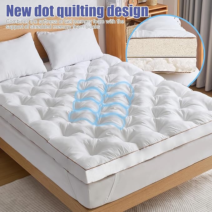 WhatsBedding 4 Inch Memory Foam Mattress Topper Full - Image 7