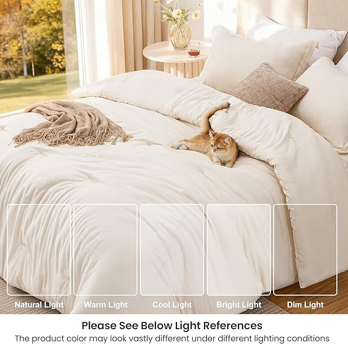 Love's cabin Beige Twin/Twin XL Comforter Set, 2-Piece Prewashed Bed Set - Image 6