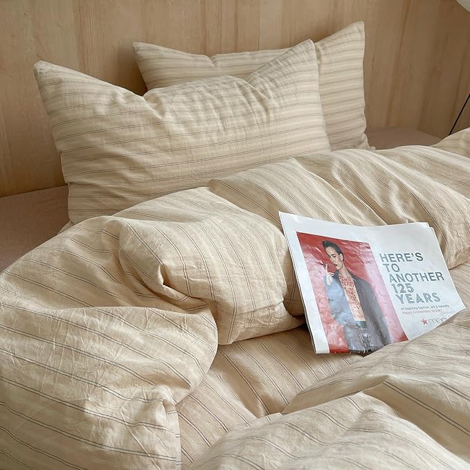 mixinni Retro Striped Duvet Cover Set King Size - Image 5
