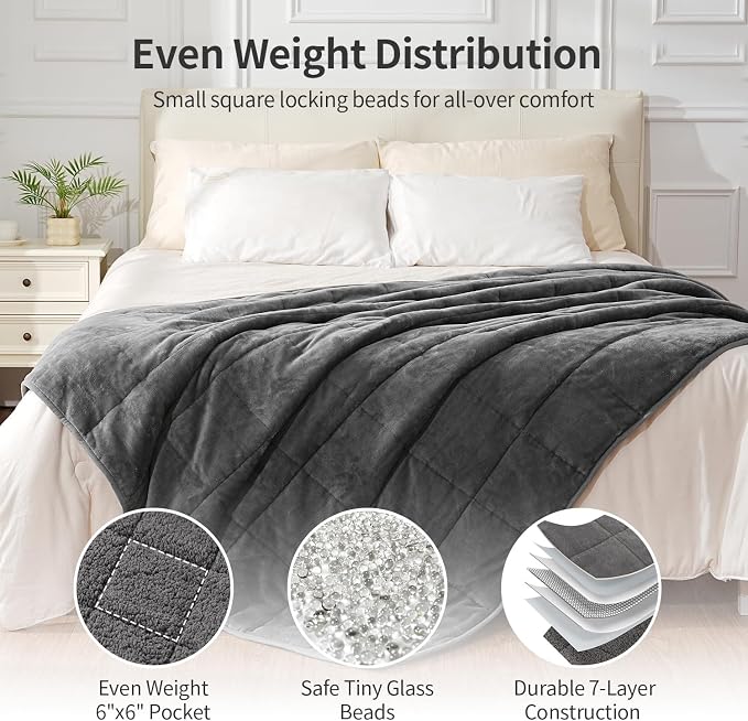 Uttermara Weighted Blankets for Adults Queen Size, 15lbs 60x80 inches Blanket - Image 6