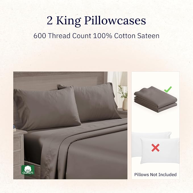 California Design Den Luxuriously Soft Premium 600 Thread Count, 100% Cotton - Image 4
