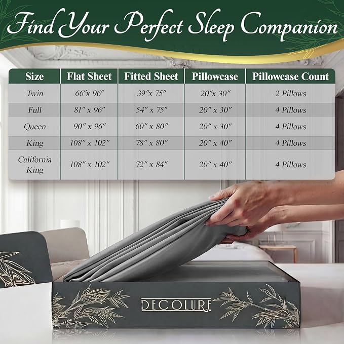 DECOLURE 100% Viscose Derived from Bamboo Sheets Queen Size - Image 8