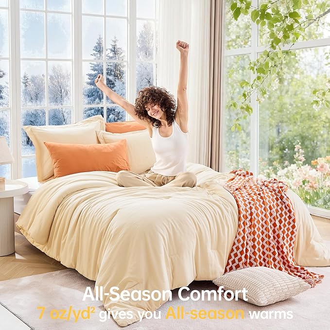 MUXHOMO Queen Comforter Set, All Season Ultra Soft Down Alternative Bedding - Image 4