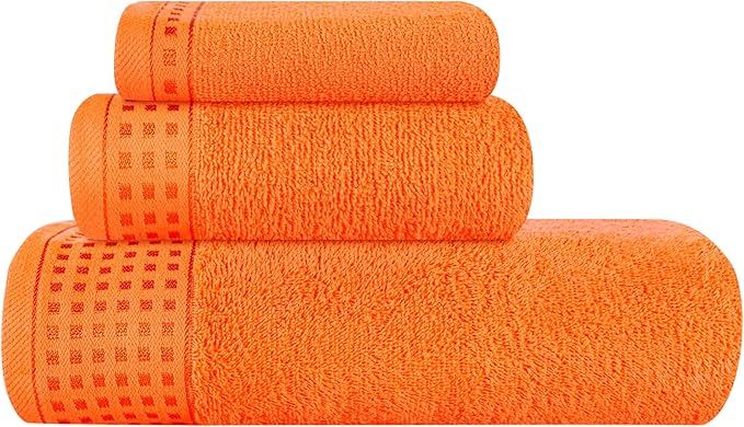 GLAMBURG Ultra Soft 3 Pack Cotton Towel Set, Contains a Bath Towel 28x55 inch by GLAMBURG