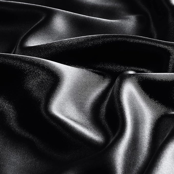 BEDELITE Satin Pillowcase with Zipper 4 Pack, Dark Grey Pillow Cases Queen Size - Image 3
