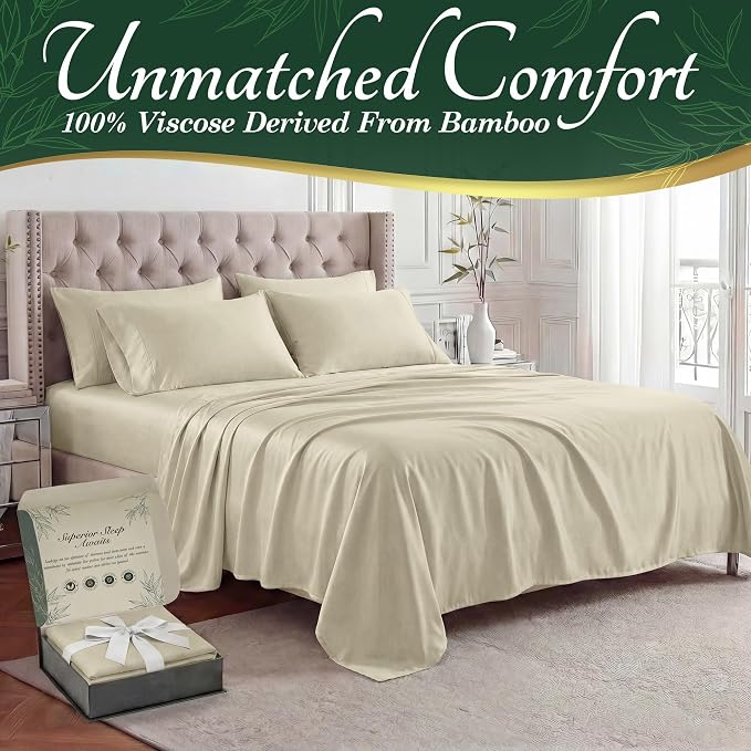 DECOLURE 100% Viscose Derived from Bamboo Sheets California King Size - Image 2