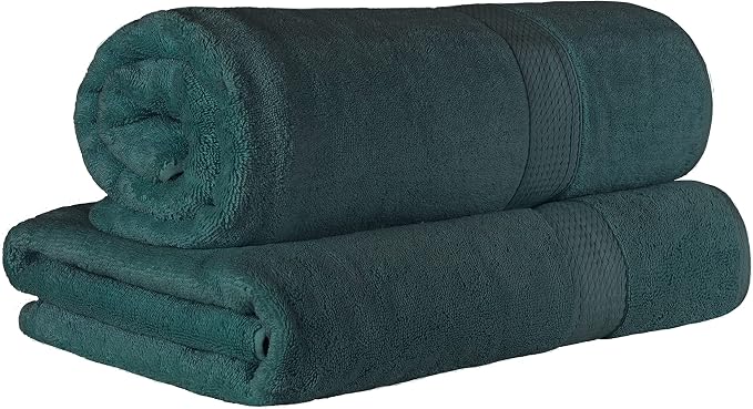 SUPERIOR Egyptian Cotton Pile Bath Sheet Set of 2, Ultra Soft Luxury Towels by SUPERIOR