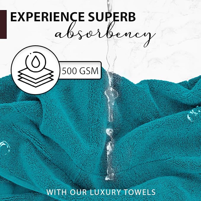 KAHAF COLLECTION 100% Cotton Bath Towels, 24x48 Pack of 6 Towels, Quick Dry - Image 6
