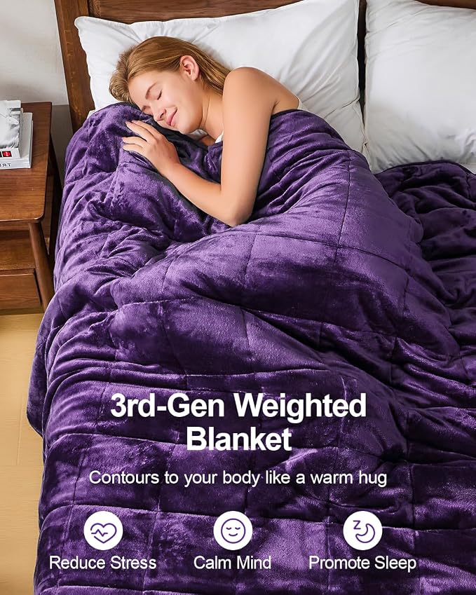 Super Fuzzy Soft Sherpa Fleece Weighted Blanket, 15 lbs Dual Sided Fluffy Heavy - Image 2