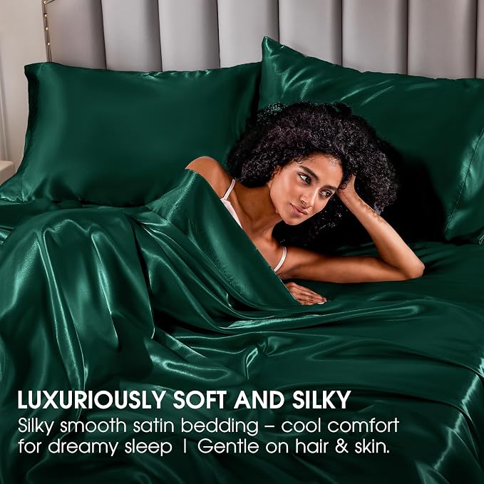 FreshCulture Satin Sheets Twin XL Bed Set - Image 6