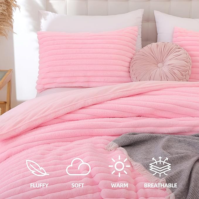 Smoofy Fluffy King Size Comforter Set 3 Pieces - Image 2