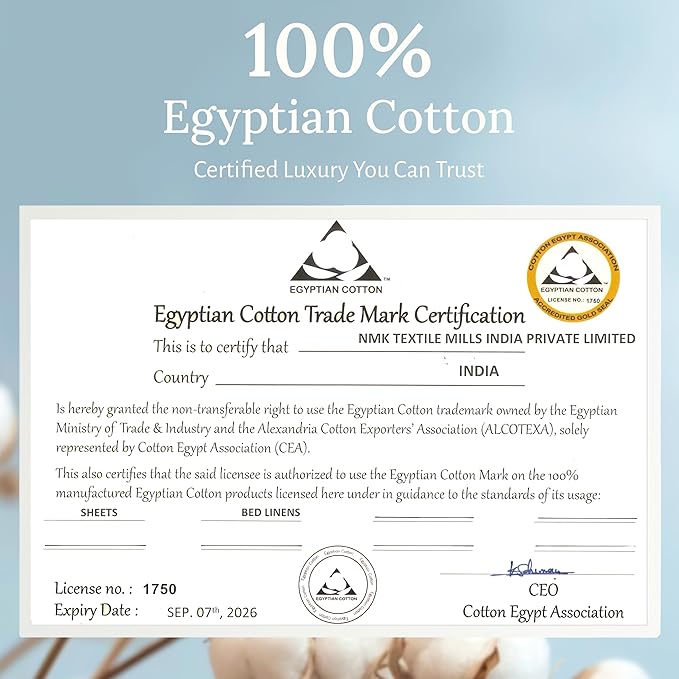 100% Egyptian Cotton Pillow Cases, King Size Pillow Cases Set of 2, Sateen Weave - Image 6