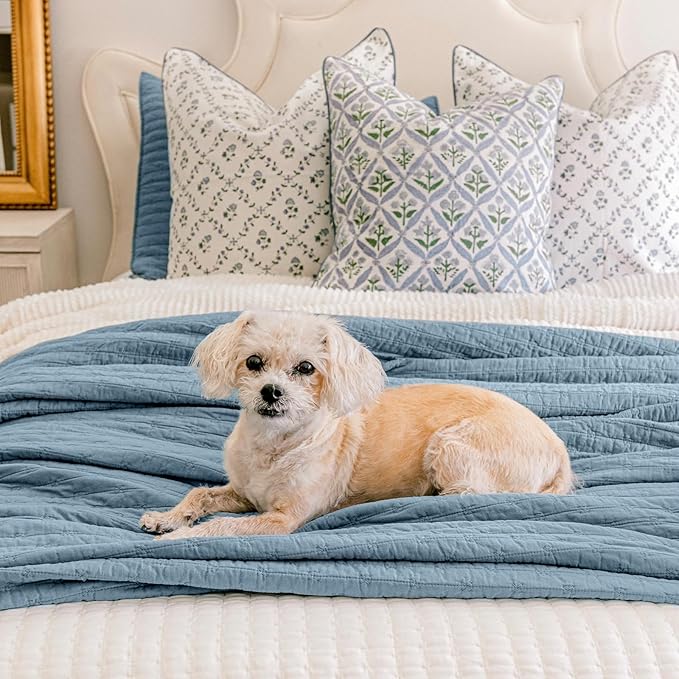 EVERGRACE x Kinsey Walsh Cross Stitch Pre-Washed Cotton Quilt Bedding Set King - Image 5