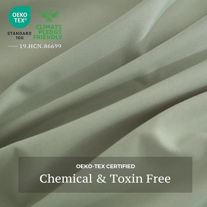 JSD Sage Green Duvet Cover Set Twin Size, 2 Piece Microfiber Kids Duvet Cover - Image 4