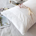 White Lace Pillowcases Standard Size Set of 2, 100% Cotton White Eyelet Pillow by RANZNAZPillowcase