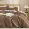 PHF Waffle Duvet Cover Set Queen Size, No Snagging Ultra Soft Luxury Textured by PHF