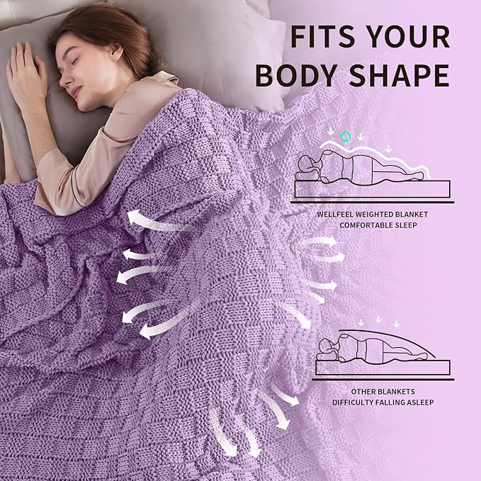 Knitted Weighted Blanket Adults, No Beads Heavy Blanket 36” x 48'' 5lbs - Image 3