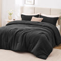 Love's cabin Black Queen Comforter Set, 3-Piece Prewashed Bed Set by Lovescabin