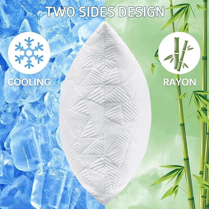 BETU Cooling Pillow Queen Size, Shredded Memory Foam Cool Pillow - Image 2