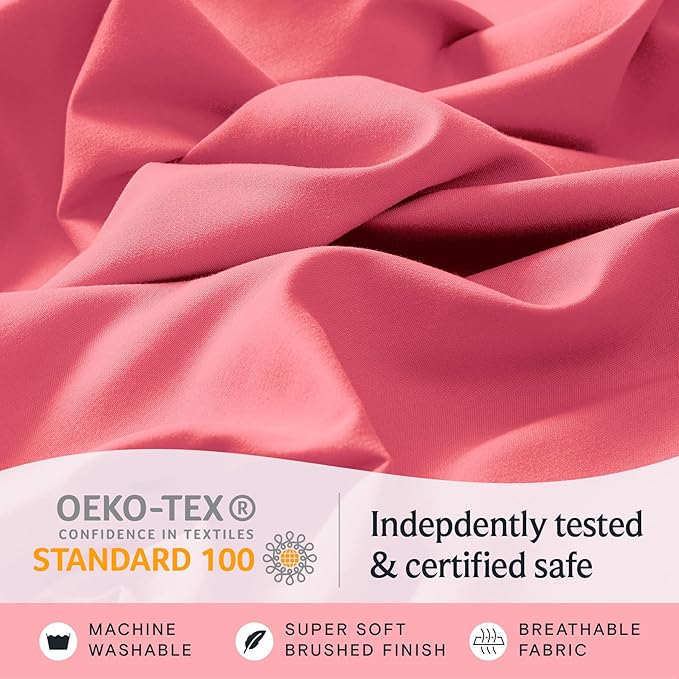 LuxClub 3 PC Twin XL Sheet Set, Deep Pockets Wrinkle Free Cooling Bed Sheets - Image 5
